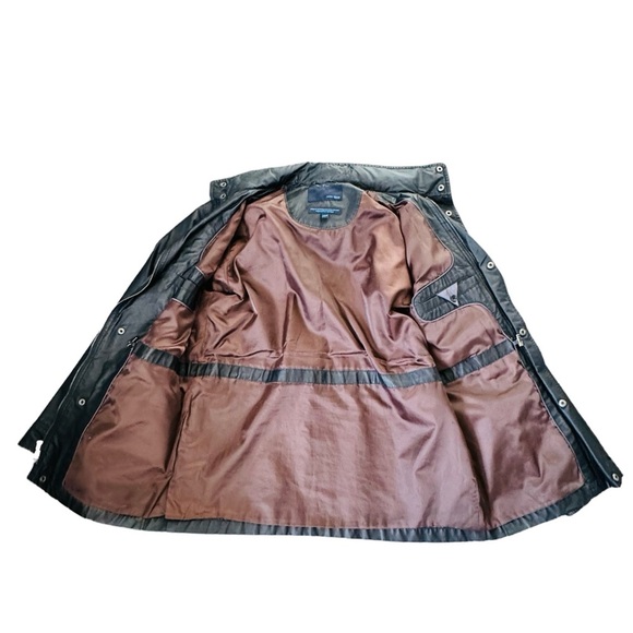 JOSEPH ABBOUD***Waxed Black Hooded Jacket Coat***Medium - Picture 3 of 9